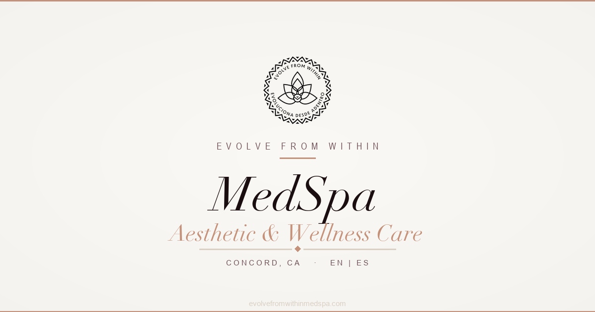 Clean, professional medical spa treatment room with neutral tones at Evolve From Within Esthetic Medspa in Concord